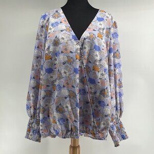𝅺mellowday floral shirt blouse high low tunic stretch waist sz 2X plus size NWT